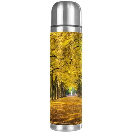 

Autumn Trees Yellow Foliage Avenue Pattern Premium Insulated Water Bottle - Water Mug with Food-Grade PP Vacuum Insulated Leak-proof BPA-Free