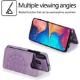 thumbnail image 2 of Design for Samsung Galaxy A20S Case with Tempered Glass Screen Protector Credit Card Holder Slot, PU Leather Wallet Phone Cases Kickstand Protective Cover for Galaxy A 20S A20 Women Purple, 2 of 6