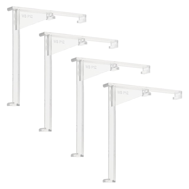 Uxcell 4Pcs Clips para Valance, Clips de Plástico Transparente de 3.5" Soporte de Retención Oculto para Instalación en Persianas de Madera Horizontal y Madera Sintética