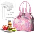 thumbnail image 4 of Boho Bohemia Pioneer Flower Art Drawstring Lunch Bag Women - Drawstring Lunch Bag Insulated for Work Office - Stain-Resistant Large Lunchbags for Women with Multi-Pockets, 4 of 6