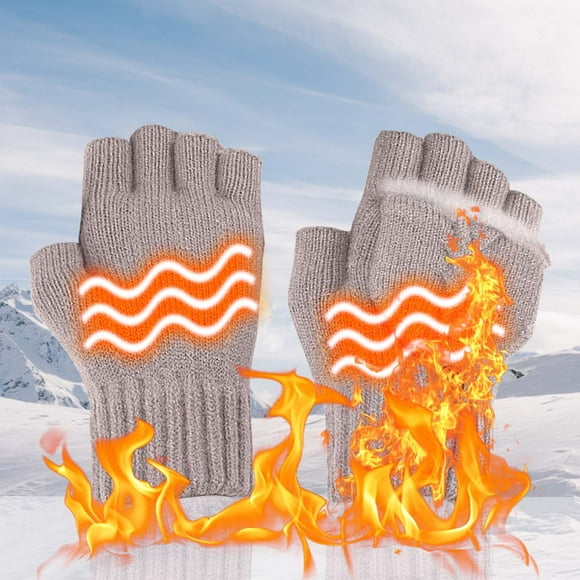 CXK13 USB Heated Gloves for Men and Women, Winter Warm Heating Gloves Full Hands Warmer, Electric Fingerless Gloves Washable Knitted Laptop Touchscreen Gloves