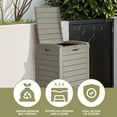 thumbnail image 3 of Uforic 31 Gallon Large Outdoor Trash Bin, Waterproof Resin Garbage Can with Lid & Drip Tray, Waste Container,for Porch, Backyard, Light Brown, 3 of 9
