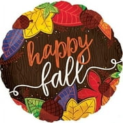 PMU Thanksgiving Happy Fall 18 Inch Mylar Foil Balloon Pkg/25