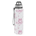 thumbnail image 2 of Pink Cartoon Bird 1000ml Tritan Sport Bottle Straw LeakProof Food-Grade Portable Wide Handle, 2 of 7