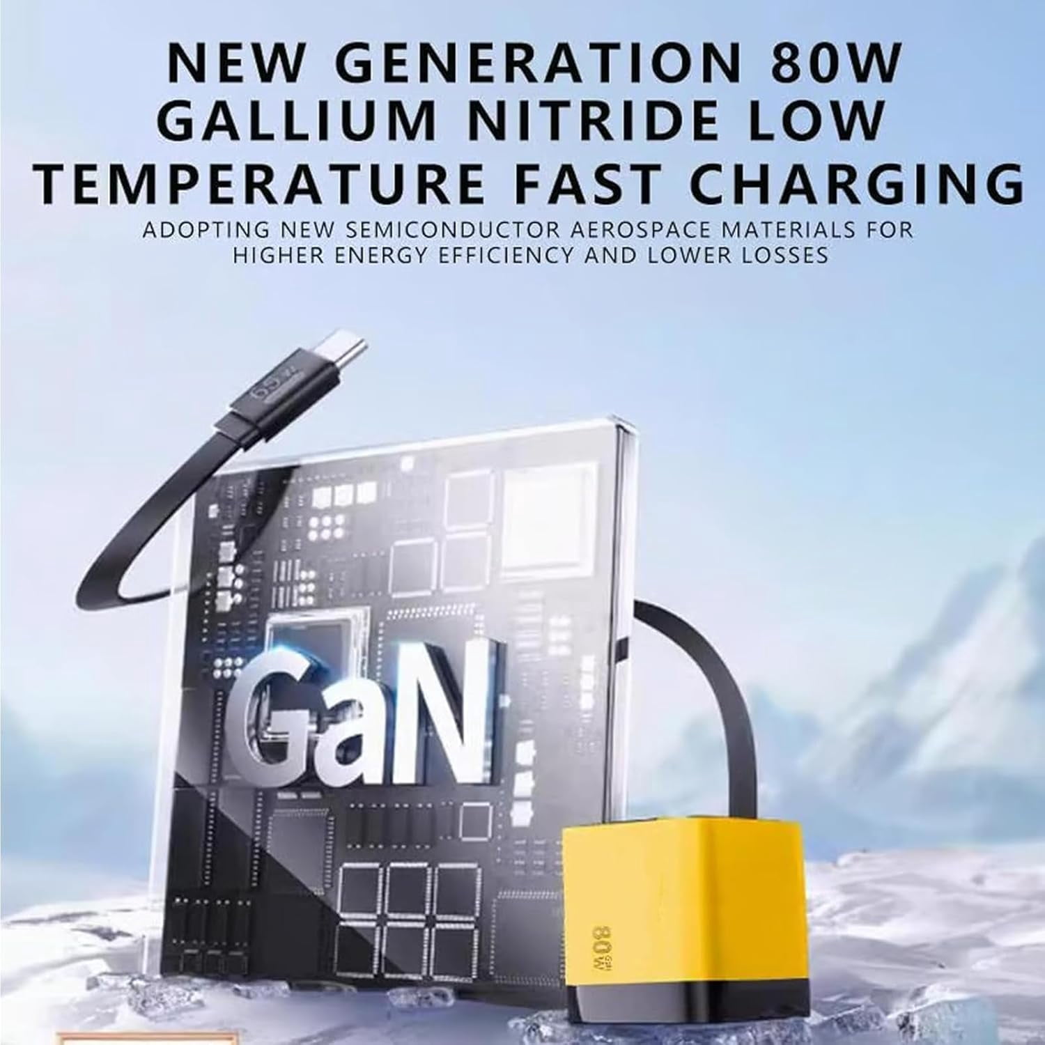 3 in 1 Charger, 80 Watt All in One Chargers, Scalable 80w Max Fast Charger Module with Type C Cable and 2 USB Ports, Retractable Phone Charger Wall Plug for Smartphones (Yellow)