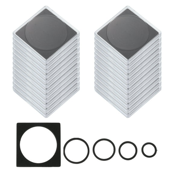 REGALWOVEN Coin Snap Holder, 24 Pack Silver Dollar Coin Holders for Collectors, Clear Black