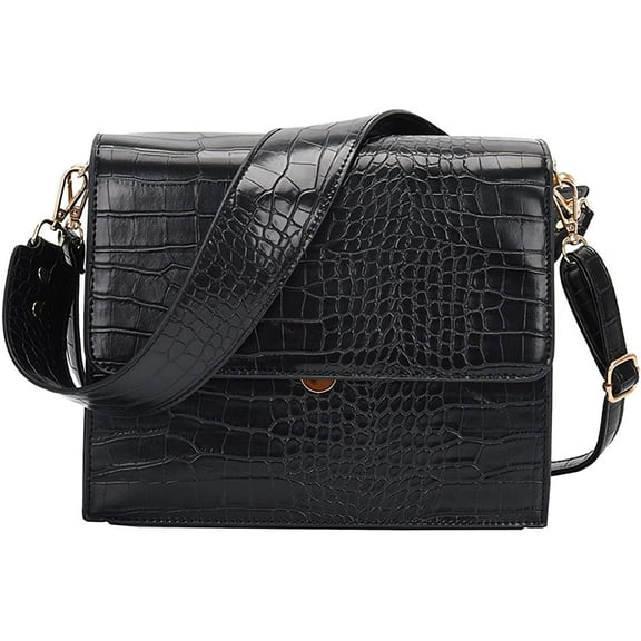 Crossbody Bags and Designer Handbags for Women - Fashion Crocodile Pattern Shoulder Purse with 2 Convertible Strap Satchel