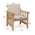 thumbnail image 6 of Ktaxon 4-Piece Outdoor Wood Conversation Set,Fir Wood Patio Sofa Set for Patio Garden Deck  Porch, White, 6 of 7
