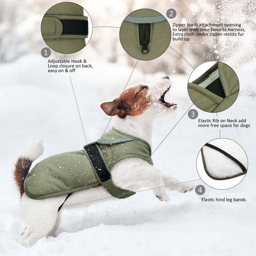 Keysui Cold Weather Vest For Medium and Large Dogs With Safe Guard Zipper Closure Windproof 