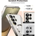 thumbnail image 3 of Dteck Magnetic Case Compatible with Samsung Galaxy S25+,Compatible with MagSafe Full Camera Protection Screen Protector Shockproof Plating TPU Clear Phone Cover for Galaxy S25 Plus,Silver, 3 of 8