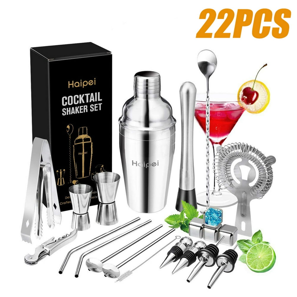 22Pcs Cocktail Shaker Bartender Tool Set, Professional Shaker Mixer