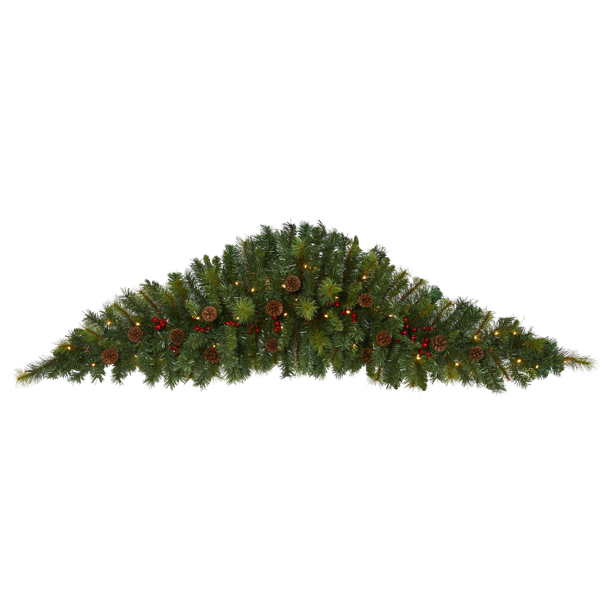 Nearly Natural 6ft Artificial Christmas Swag with 50 LED Lights in Green