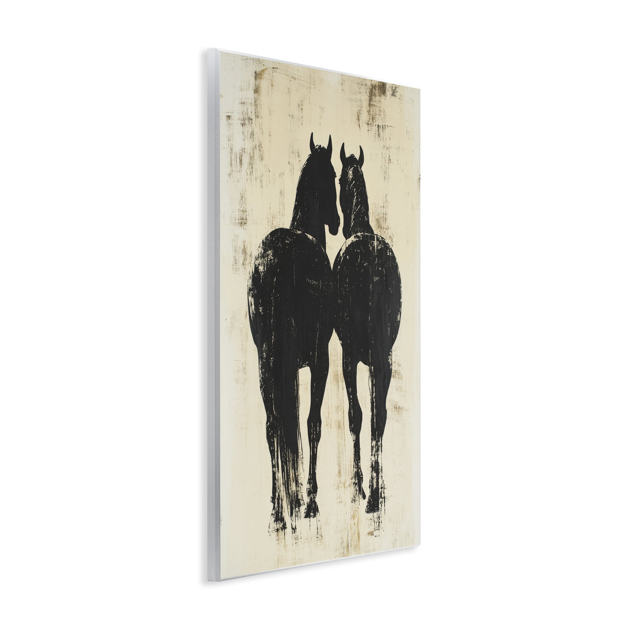 Stupell Industries Twin Horses Facing Away Wall Plaque Art, design by Petal Prints Design