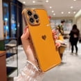 thumbnail image 6 of Love Heart Electroplated Nice Soft Slim TPU Case for Women Girls Compatible with iPhone Case (Orange,iPhone 12 Mini), 6 of 9