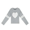 thumbnail image 5 of Clearance! Yajing Pullover Sweaters for Women Womens Pullover Sweaters Heart Print Sweater for Long Sleeve Crewneck Valentine's Day Knitted Pullover Love Tops S Gray, 5 of 5
