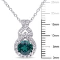 thumbnail image 2 of Everly Women's Created White Sapphire and Created Emerald Teardrop Halo Pendant with Chain, 2 of 9
