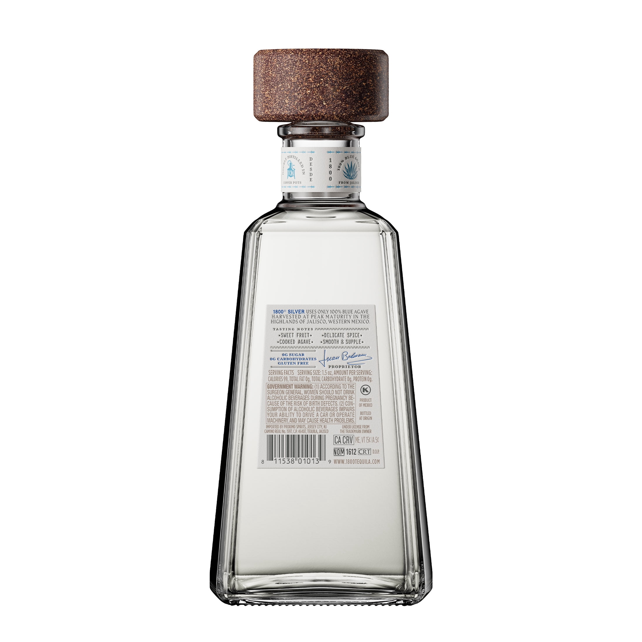 1800 Tequila Blanco, 750 ml Glass Bottle, 40% ABV - Walmart.com
