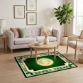thumbnail image 3 of ODIKA 4'x6' Ultra-Soft Area Rug, Funky Abstract Icon Frame Currency Note Bold Border Collage Motif None Washable, Bare feet friendly, Silk-Touch for Bedroom Home office, 3 of 7