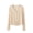 Beige, variant on V-Neck Button Down Long Sleeve Cardigan Crew Neck Soft Classic Basic Knit Cardigans Lightweight Dressy Fall Tops