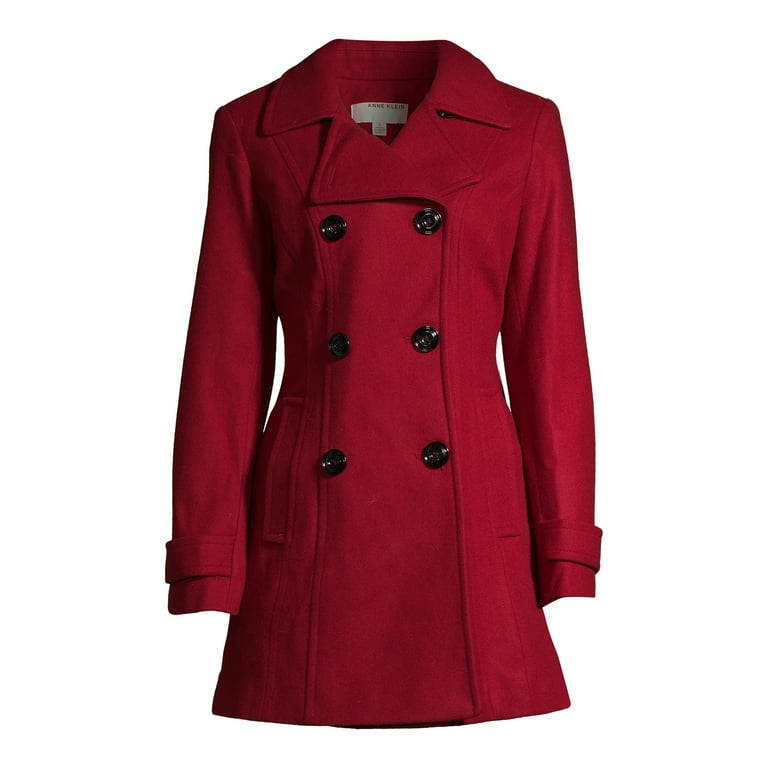 Anne Klein Double Breasted Wool Blend Coat Walmart