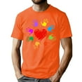 thumbnail image 4 of Zylanna Men's T-Shirts Tee, Summer Short Sleeve Heart Print Crew Neck Fashion Tops for Mens Red, 4 of 6