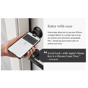 Level Lock+ Connect Wi-Fi Smart Lock Deadbolt with Apple Home Key, Satin Nickel
