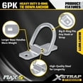 thumbnail image 4 of XSTRAP 6 Pieces Heavy Duty D-Ring Tie Down 3/8" Steel D-Rings Trailer 6000 Lbs D-Ring Bracket D Ring Mounting Plate for Ratchet Tie Down Straps Car Truck Bed Cargo, 4 of 7