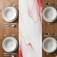 thumbnail image 6 of Marble Red Table Runner - 108 Inch Long, Kitchen Dining Table Runner Dresser Scarves, Gold White Modern Gradient Ocean Wavy Ripple Farmhouse Decor for Coffee Tables Wedding Party Banquet, 6 of 8