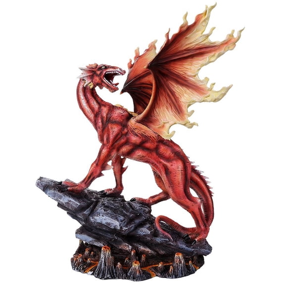 Ferocious Elemental Protector Guardian Dragon Collectible Figurine Series 16 Inch Tall (Fire)