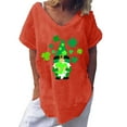 thumbnail image 1 of QIPOPIQ T-Shirts à Manches Courtes Col en V pour Femmes T-Shirts de la Saint-Patrick T-Shirt Trèfle T-Shirt Vert Tunique T-Shirts Imprimés Col en V T-Shirts Graphiques Offres, 1 of 5