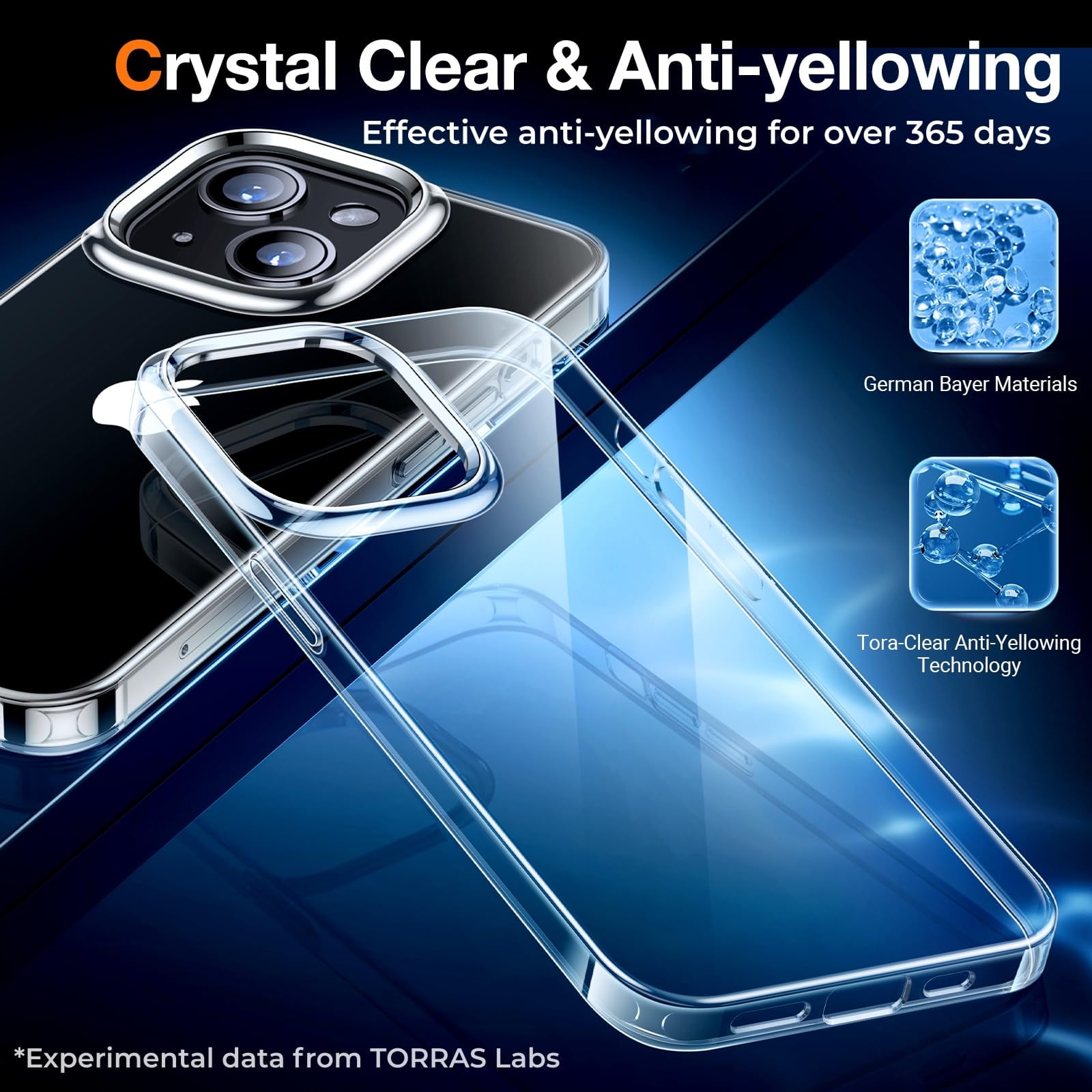 Torras iPhone 13 & iPhone 14 Phone Case, Diamond Series, Clear, 1 Each