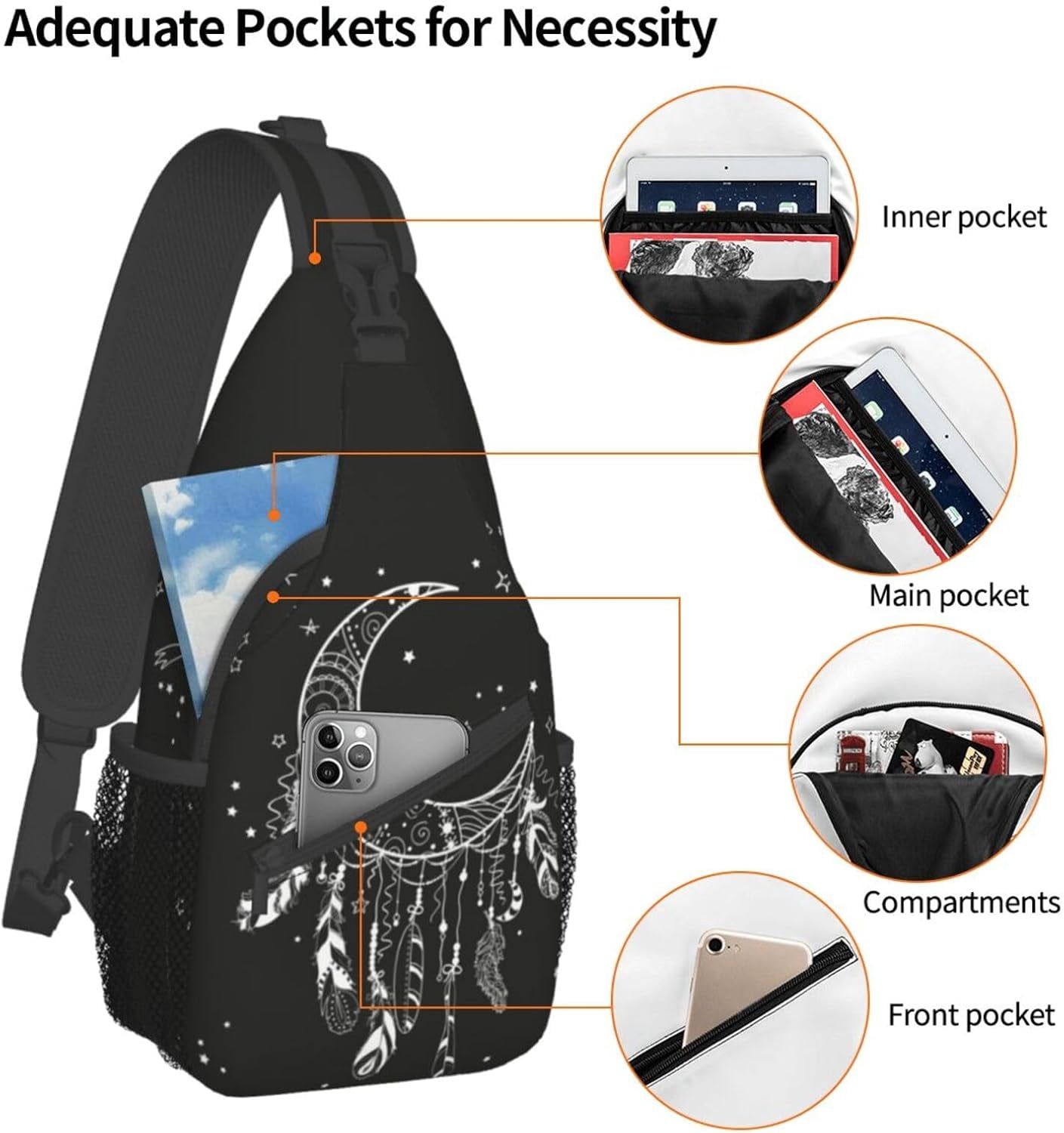 Sling Bag Baseball Vintage Sport Hiking Daypack Crossbody Shoulder Backpack Travel Chest Pack for Men Women