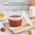thumbnail image 5 of Amozife 8 oz Clear Plastic Deli Food Storage Containers with Lids, BPA-Free, Stackable, 48 Count, 5 of 7