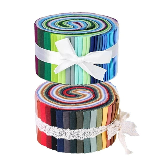 72Pieces Jelly Fabric Roll 2.5 Inch Roll up Fabric Quilting Strips Floral Printed Craft Fabric Bundle Precut Patchwork with