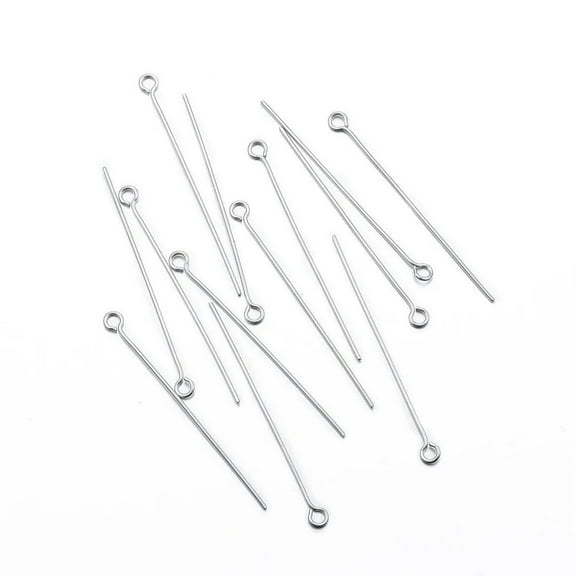 GRACEARA 1000 pcs 304 Stainless Steel Eye Pin Needles Jewelry Findings 36x0.5mm Hole 2mm