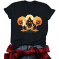 thumbnail image 6 of Yeaiivve Novelty T Shirts for Women Halloween Printed Short Sleeve Tunic Tops Dressy Casual Loose Fit Tees Holiday Party Round Neck Blouse XXL, 6 of 7