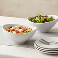 thumbnail image 4 of TP 10.5" Large Serving Bowls Set of 2, 90 OZ Melamine Bowls for Salads Pasta Cereals or Mixing, Dishwasher Safe, White, 4 of 7