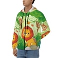 thumbnail image 3 of Uemuo African Animals in the Jungle for Men's Fashion Full-zip Hoodies & Sweatshirts with Kangaroo Pocket, Zip-up Hooded Sweatshirt, Moisture Wicking & Breathable-X-Large, 3 of 5