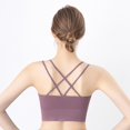thumbnail image 4 of Women's Sport Bra Padded Cross Back Wirefree Seamless Breathable Yoga Sport Bra, 4 of 9
