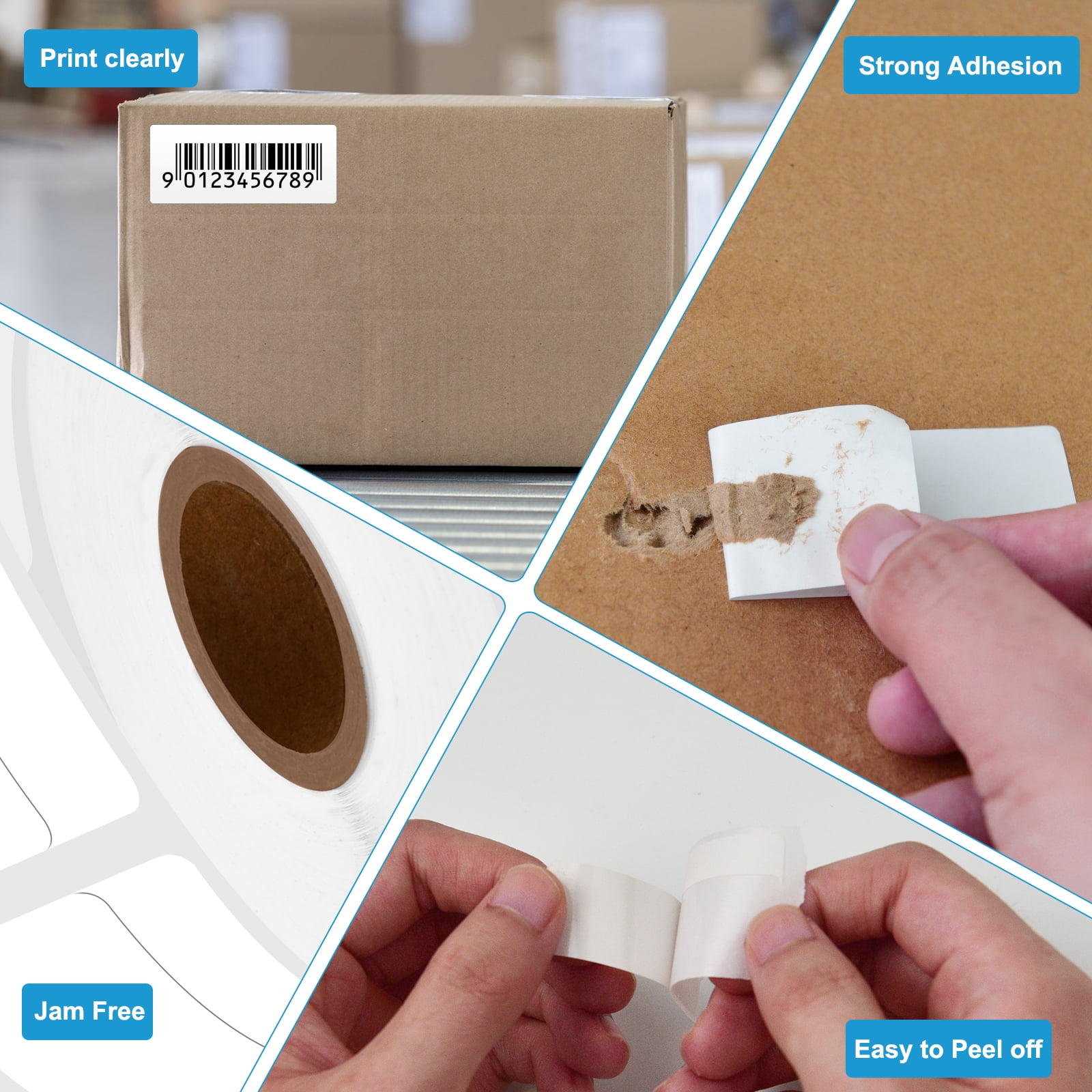 NineLeaf 20 Rolls Compatible for DYMO 30330 3/4 in x 2 in Shipping Address Barcode Direct Thermal Labels, 500 Labels Per Roll