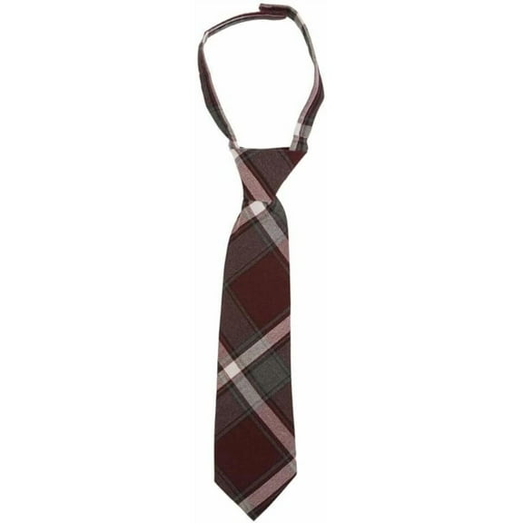 French Toast Boys' Adjustable Necktie, Burgundy Plaid, 1 Pack