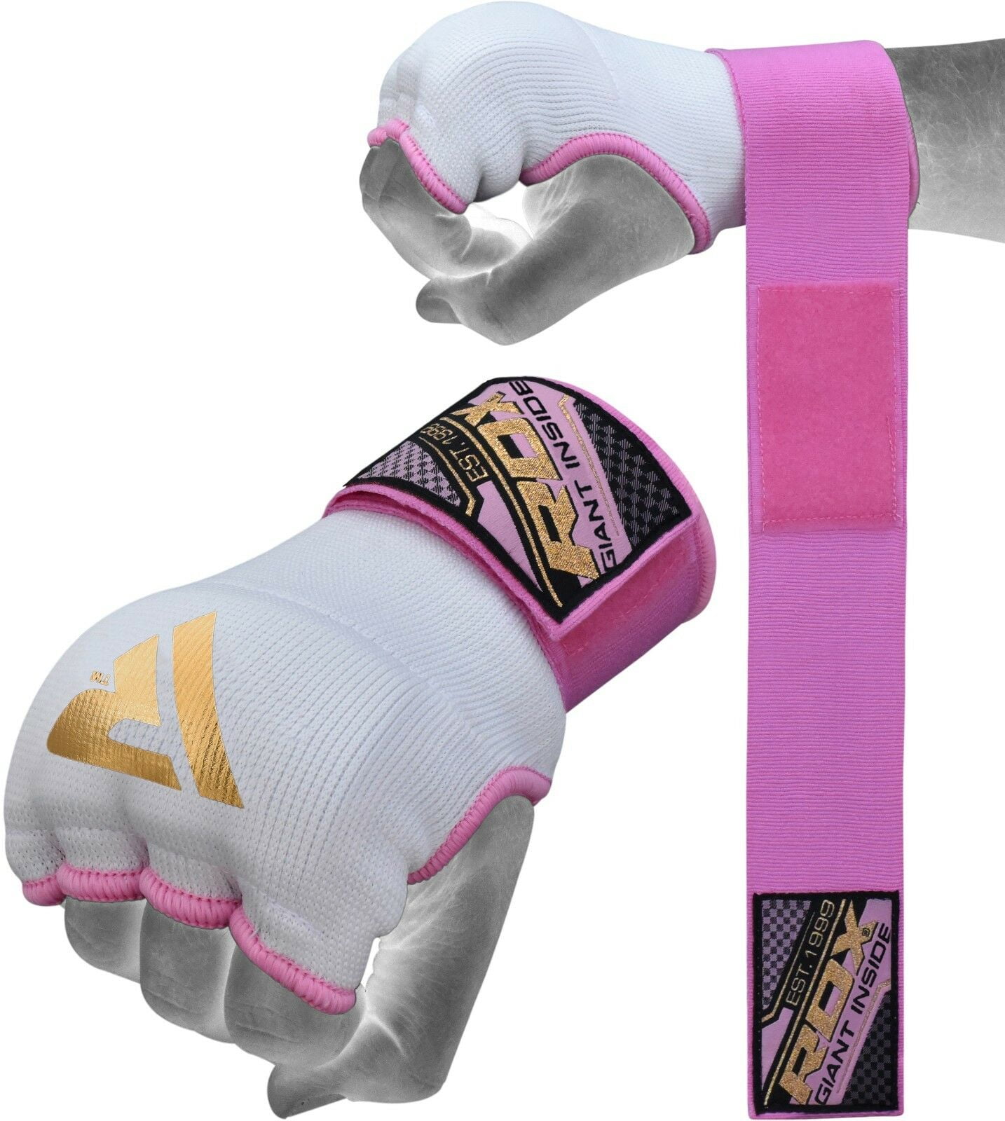 RDX Ladies Inner Hand Quick Wraps Gloves Boxing Fist Pink Bandages MMA