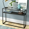 thumbnail image 2 of Evelyn&Zoe Nellie 42" Wide Rectangular Console Table with Metal Mesh Shelf, Blackened Bronze, 2 of 8