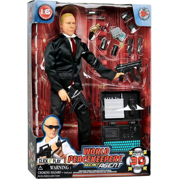 Click N Play Secret Service With Suit 12 Inch Action Figure Play Set With Accessories Walmart Com Walmart Com