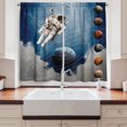 thumbnail image 2 of Ambesonne Nebula Kitchen Curtains, Astronaut Planets Space, 55"x39", Multicolor, 2 of 3