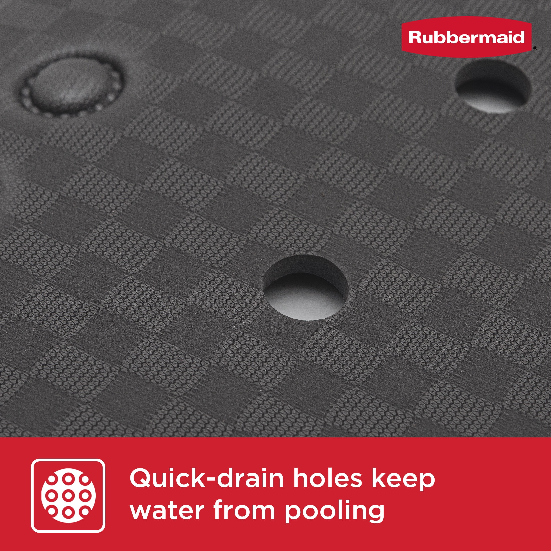 Rubbermaid Soft Foam Tub Mat, Non-Slip Bath Mat with Quick-Drain Holes, BPA-Free TPE, 35.88" x 17", Grey