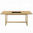 thumbnail image 2 of Yodo Rectangular Dining Table, U Sled Base, Natural Brown Wood 71 Inch, 2 of 3