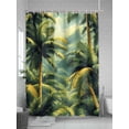 thumbnail image 5 of Fsddascl Green Tropical Tree Shower Curtain Set - 66" x 72" Washable Bathtub Curtain with 12 Hooks, Summer Leaves Plants Nature Scenery Waterproof Fabric Stall Shower Curtains for Bathroom/Bathtub, 5 of 6