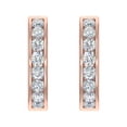 thumbnail image 2 of 1 Carat Channel Set Round Diamond Hoop Earrings in 14K Rose Gold - IGI Certified, 2 of 5
