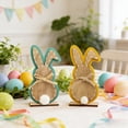 thumbnail image 2 of YWIYIUD 1PC Easter Rabbit Table Decorations Wooden Rabbit Spring Tiered Tray Decorations Farmhouse Rustic Table Centerpiece for Easter Home Spring Garden Party Tabletop Decor 6inch, 2 of 9